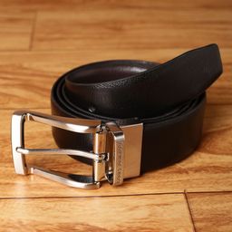 Louis Philippe Men Textured Tang Closure Leather Formal Belt-image-58
