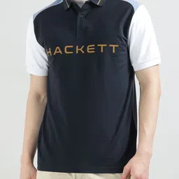 HACKETT LONDON Men Solid Polo Collar Casual T-shirt-image-25