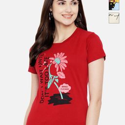 Dreambe Women Typography Printed T-shirt-picture-6