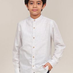 Campana Boys Pinstripes Opaque Striped Casual Shirt-image-35