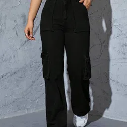 Next One Women Smart Wide Leg High-Rise Clean Look No Fade Stretchable Jeans-image-99