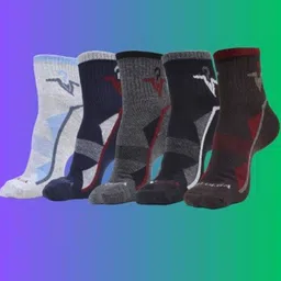 MJE Men Pack Of 5 Patterned Ankle Length Socks-image-34