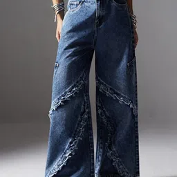 Miss Chase Women High-Rise Wide Leg Heavy Fade Jeans-image-88
