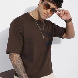 Difference of Opinion Typography Printed Oversized Pure Cotton T-shirt-picture-34