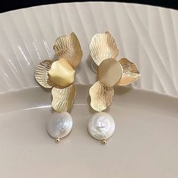 Anouk Gold-Plated Pearls Beaded Contemporary Korean Drop Earrings-18