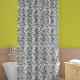 ArtzFolio Black Printed Waterproof Shower Curtain-49