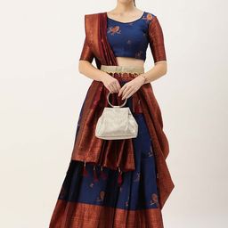 DIVASTRI Semi-Stitched Lehenga & Unstitched Blouse With Dupatta-12