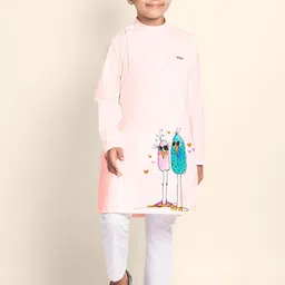 DEVOILER Boys Ethnic Motifs Printed Thread Work Kurta-9