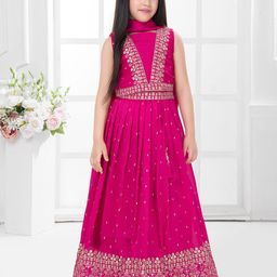 Tiny Kingdom Girls Embroidered Ready to Wear Lehenga & Blouse With Dupatta-picture-25
