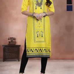 Anouk Rustic Women Pack Of 3 Ethnic Motifs Printed Round Neck Crepe Kurta-image-54