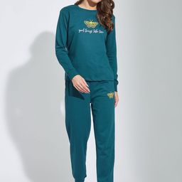 COLORCART Printed Long Sleeves Pure Cotton Sweatshirt & Joggers-image-90