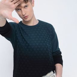 SHOWOFFFF Men Geometric Cotton Pullover-picture-3