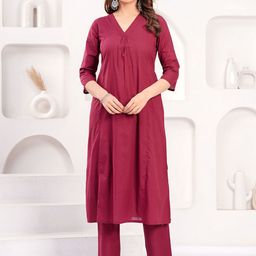 Nayo Cotton V-Neck Tunic With Trouser Co-Ords-33