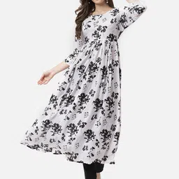 MANKSH Women Ethnic Motifs Printed Anarkali Pleated Kurta-image-13
