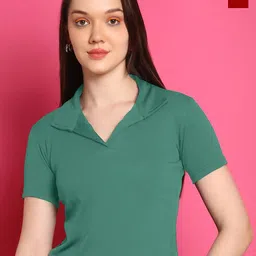 Metronaut Women Pack of 2 Ribbed Collar V Neck Regular Fit Crop Top-image-33