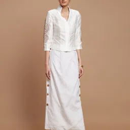 Chhaya Gandhi Design Studio Embroidered Top With Skirt Co-Ords-picture-49
