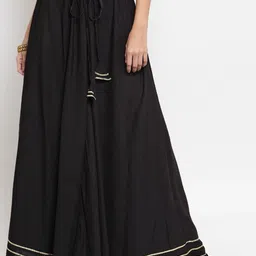 ATARAH Pure Cotton Lace Flared Maxi Skirt-picture-26