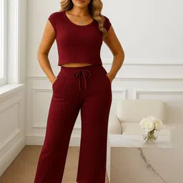 Warthy Ent Crop Top With Trousers Co-Ords-image-22