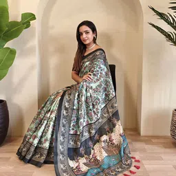 MORDEN MUSE Ethnic Motifs Printed Pure Cotton Saree-picture-2