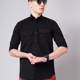 THE BEETEL HOUSE Men Standard Slim Fit Spread Collar Solid Cotton Casual Shirt-image-95
