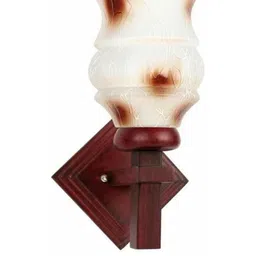 Somil Premium Designer Glass Wall / Night Lamp Elegant & Stylish Dcor Accent for Modern Interiors, Color- Brown, White, Size:- 21.5 X 25.5 X 30.5 CM-image-15