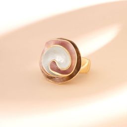 Yellow Chimes Gold-Plated Rose Shaped Adjustable Finger Ring-42