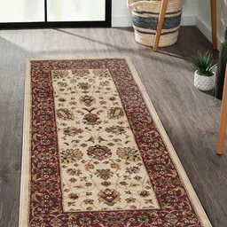 OBSESSIONS Beige & Maroon Ethnic Motif Printed FloorRunners-27