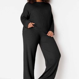 Trendyol Woven Design Round Neck Top And Trouser-picture-37
