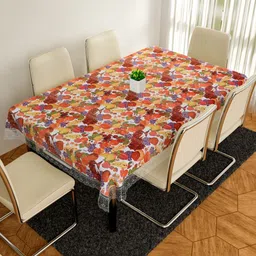 Aura Red Geometric Anti-Skid Rectangle 6-Seater Table Cover-picture-15