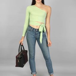 Label nyc apparel One Shoulder Crop Top-image-82