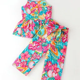 GORLYA Girls Printed Shoulder Straps Tunic With Palazzos-image-34