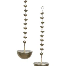 Amaya Decors Gold-Toned Set of 2 Textured Hanging Pooja Urli-image-66