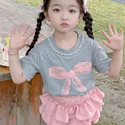 LULU & SKY Girls Printed T-shirt with Skirt-picture-34