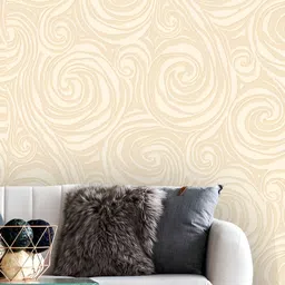 Fedora Wallpapers Dynamic Designs Cream & Beige 3D Abstract Printed Waterproof Wallpaper-16