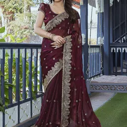 Moda Rapido Embellished Embroidered Organza Saree-picture-42