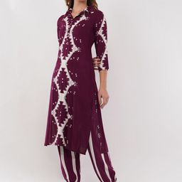 dhartii Summer Garden Abstract Printed Ethnic Tunic With Trouser Co-Ords image 4