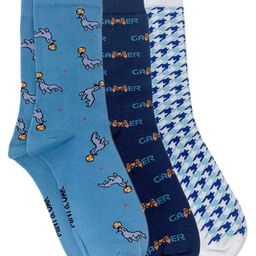 Mint & Oak Men Pack Of 3 Patterned Above Ankle Length Socks-11
