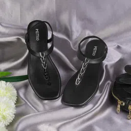 Metro Women Colourblocked T-Strap Flats-65