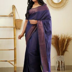 HANDSEL Woven Design Zari Pure Silk Banarasi Saree-image-120