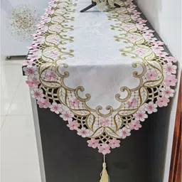 TANLOOMS White & Pink Embroidered TableRunners-image-93