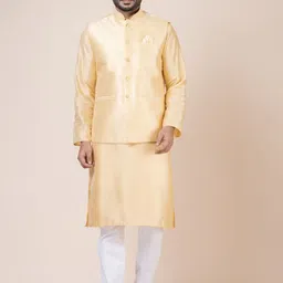 Nawaz's Kurta Mandarin Collar Nehru Jacket-image-37