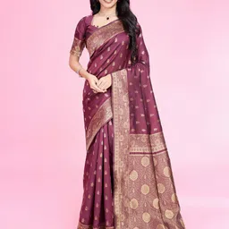 RICH & ROMAN Woven Design Zari Pure Silk Banarasi Saree-picture-43