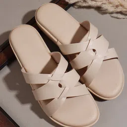 SUKUN Women Knot-Detail Open Toe Flats-21