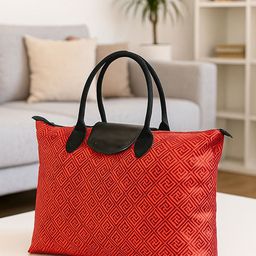 Kuber Industries Geometric Printed Waterproof & Foldable Structured Shoulder Bag-15