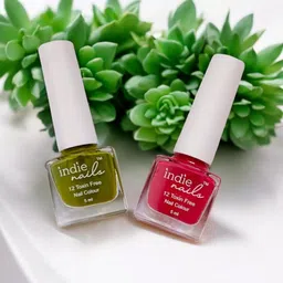 Indie Nail Set Of 4 Long Lasting Glossy Nail Polish With Mini Filer & Potli - 5 ml Each-13