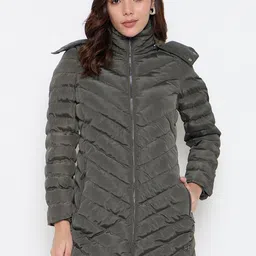 Duke Women Camouflage Longline Padded Jacket-image-24