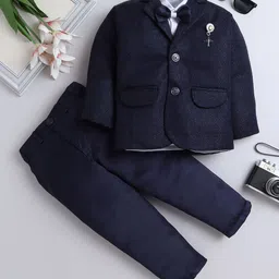 FOURFOLDS Boys Self-Design Single-Breasted Three-Piece Party Suit-picture-18
