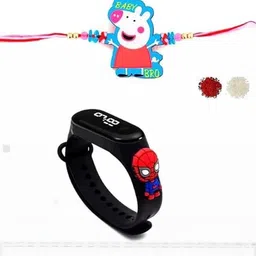 VR Creatives Kids Peppa Pig Rakhi with Watch & Roli Chawal Rakhi Combo Set-picture-1