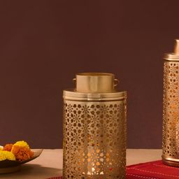 Fabindia Bronze-Toned Candle Holder-11