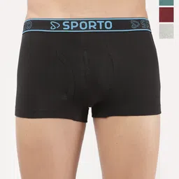 Sporto by Macho Pack Of 4 Cotton Mid-Rise Short Trunks Sprto-M1022_B1-G1-M1-Prt1-XL-picture-33